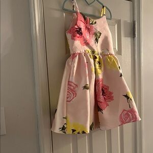 Floral Pink and Yellow Girls  Dress 6X